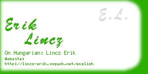 erik lincz business card